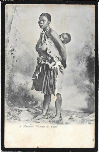 Rhodesia Postcard Of A Matabele Woman & Child.  (s.  C.  Turner)