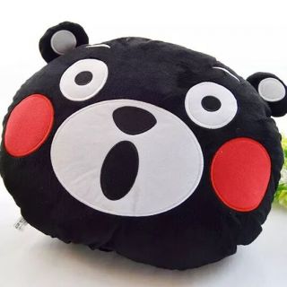 Hot Japan Kumamon Plush Black Bear Doll Pillow Cushion Cute Shock Face L 50 40cm