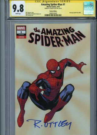 Spider - Man 1 Jim Cheung Variant Cover Cgc 9.  8 Ss Signed By Ryan Ottley