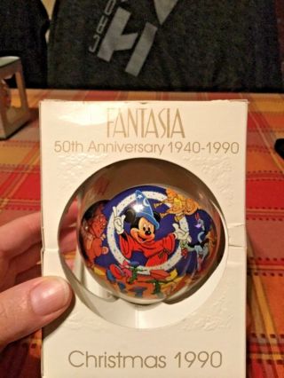 1990 Schmid Disney Christmas Ornament Fantasia 50th Anniversary Sorcerer Mickey
