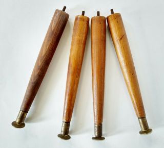 Set Of 4 Vintage 10.  5 Inch Wood Tapered Furniture Legs