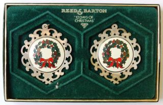 Vintage NOS 1978 Reed & Barton Sterling Silver Enamel Christmas Tree Ornaments 2