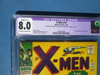 X - Men 16 Silver Age,  1966.  Cgc 8.  0 Oww Q Label Restored.  More X - Men 4