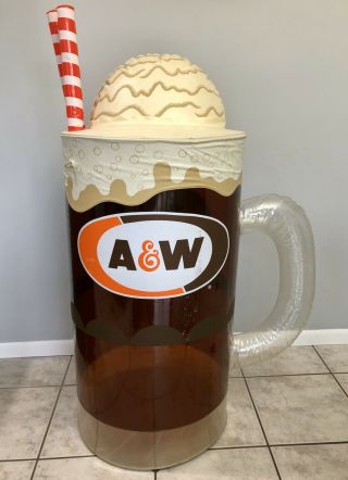 Vintage A&w Root Beer Mug 4’ Tall Advertising Inflatable Blow - Up Drive - In