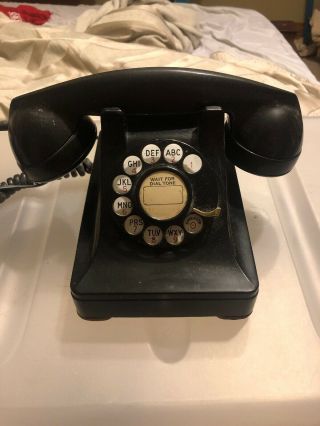 Vintage Bakelite Phone Black - Wired To Work In Your Home