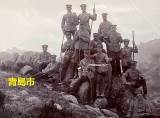 China Photo Old Tsingtau Qingdao Seebataillon Exercise - - 1x Orig 1900s