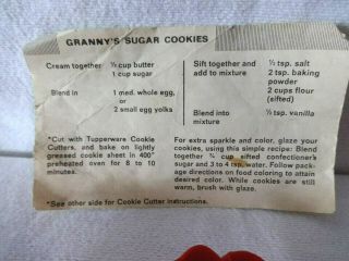 Vintage Tupperware Set of 8 Red Holiday Cookie Cutters & Sugar Cookie 3