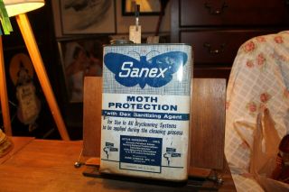 Vintage Sanex Moth Protection 1 Gallon Metal Can Dex Sanitizing Agent