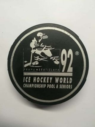 Ice Hockey World Championship 1992 Vintage Hockey Puck