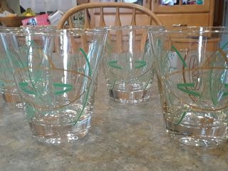 Set Of 4 Vintage Green Bay Packers Rocks Old Fashioned Glasses
