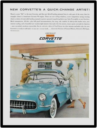 Chevrolet Corvette C - 1 Metal Sign: Convertible W/ Quick Change Hard Top