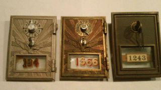 3 Different Vintage Post Office Box Doors - 2 Combo,  1 Key Type -