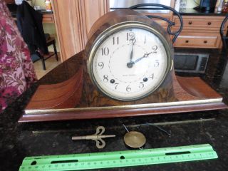 Seth Thomas Vintage Mantle Clock Wood Staunton 2w 8 - Day Springwound Not