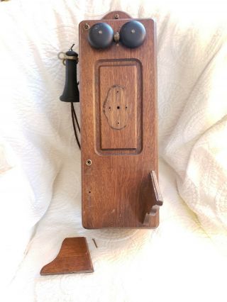 Antique Kellogg Wooden Wall Phone Parts.