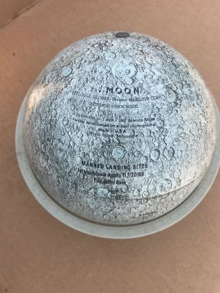 Vintage 1969 Mid Century Replogle 6 " Metal Moon World Apollo 11 Landing Globe