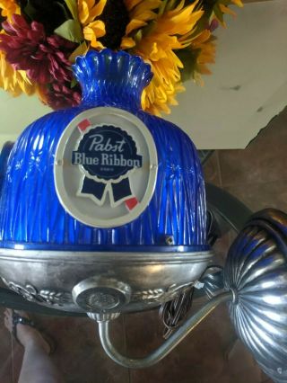 Vintage Pabts Blue Ribbon Beer Light Fixture Pool Bar Man Cave Wall Collectable