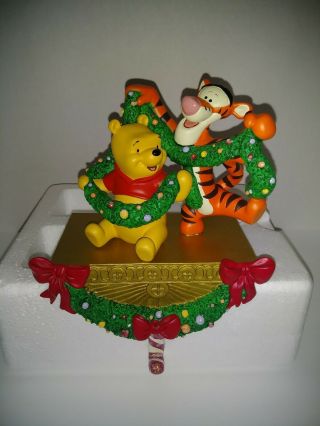 Disney Store Winnie The Pooh And Tigger Christmas Stocking Hanger Holder H3
