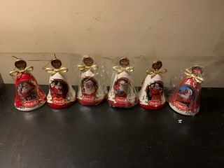 Bradford Exchange Coca - Cola Heirloom Porcelain Christmas Bell Ornaments