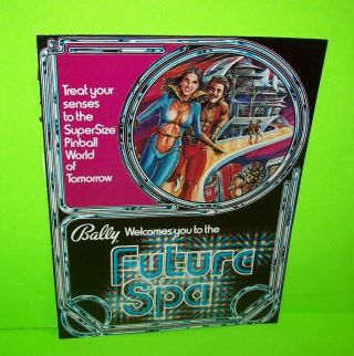 Future Spa Pinball Machine Flyer 1979 Bally Arcade Game Sci - Fi Artwork