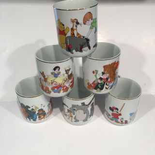 Set Of 6 Walt Disney World Disneyland Coffee Tea Cup Mug Japan