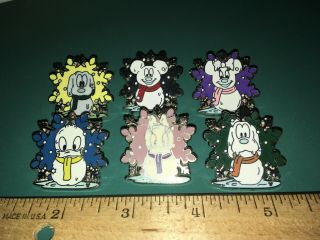 Disney Pins Character Snowflake Snowman Mickey Minnie Donald Daisy Goofy Pluto