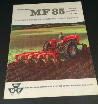 1960 Massey Ferguson Mf 85 Diesel Tractor 5 - Plow Sales Brochure 360 - 100 - 1