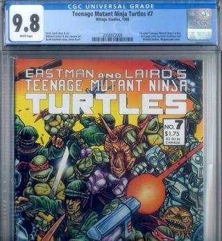 Primo: Tmnt 7 Nm/mt 9.  8 Cgc Highest Teenage Mutant Ninja Turtles Mirage Comics