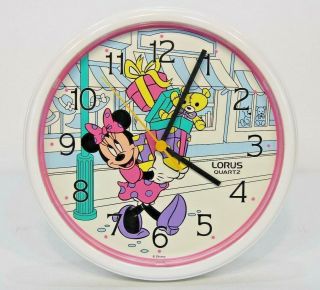 MINNIE MOUSE Wall Clock Lorus Quartz Walt Disney Girls Bedroom Decor Time Office 2