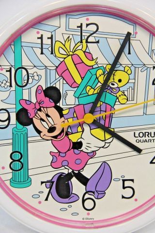MINNIE MOUSE Wall Clock Lorus Quartz Walt Disney Girls Bedroom Decor Time Office 3