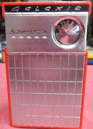 Vintage 1963 Galaxie Model 661 6 Transistor Am,  W/case Cd,