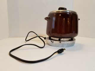 Vintage West Bend Aluminum Co.  Bean Pot,  Electric Heat - Rite Base 3295e