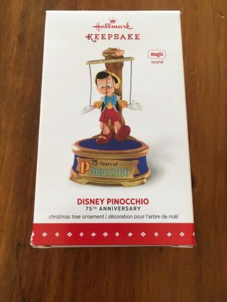 Hallmark Keepsake Ornament Pinocchio 75th Anniversary W/sound 2015
