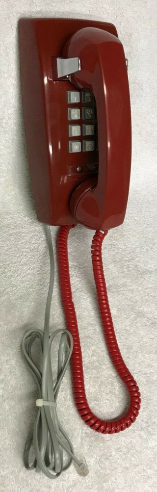 Vintage Western Electric 2554b (2 - 72) Red Push Button Touch Tone Dial Wall Phone