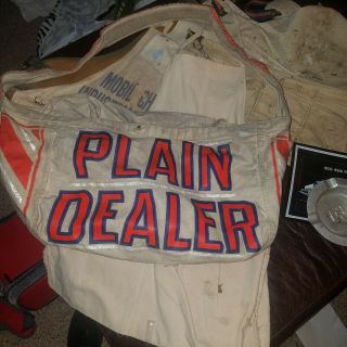 Vintage Cleveland Plain Delaer Newspaper Paperboy Carrier Bag