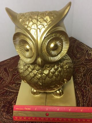 GOLD OWL BOOKENDS.  DECOR ITEM 2