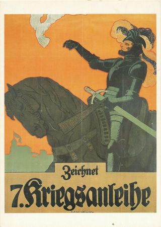 Vintage Advertising Postcard Ww1 Poster Subscribe To The Seventh War Loan Paint