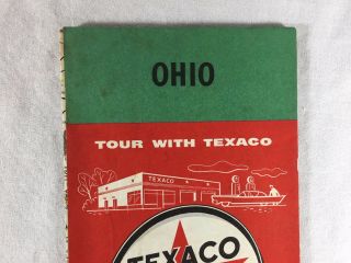 Vintage 1950’s Texaco Road Map Ohio Gas Oil Service Station Filling 2