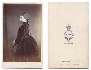 Cdv Victorian Lady Carte De Visite By Fox Of Worthing