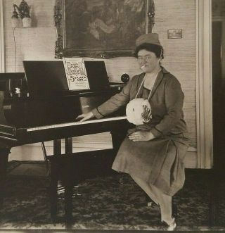 1927 Actress Maud Maloney Photo Sitting At Piano Smoking A Cigarette Leroy N.  Y