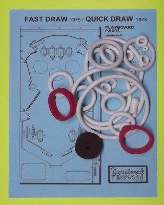 1975 Gottlieb Fast Draw / Quick Draw Pinball Rubber Ring Kit
