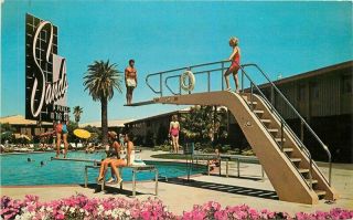 Las Vegas Nevada Swimming Pool Sands Motel Scott Western Resort Postcard 7719