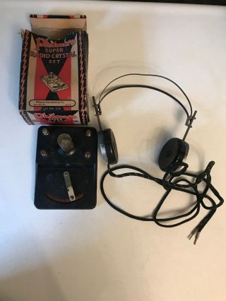 Vintage Philmore Radio Crystal Set With Headphones