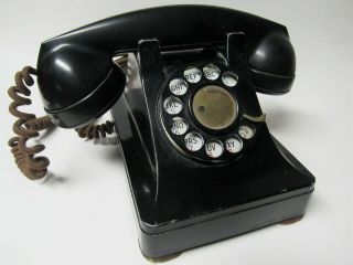 Vintage Bell System Western Electric 302 Black Rotary Phone F4 Bakelite Handset