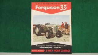 Massey - Harris - Ferguson Tractor Brochure On Model 35 Tractor From 1955,  Vg.