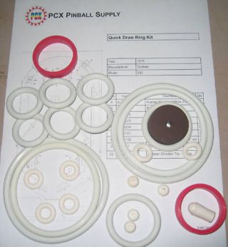 1975 Gottlieb Quick Draw Pinball Rubber Ring Kit