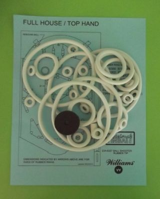 1966 Williams Full House / Top Hand Pinball Rubber Ring Kit