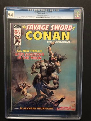 Savage Sword Of Conan 4 (1975) Boris Vallejo Cover Cgc 9.  6 Nm,
