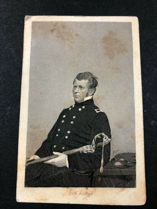 General Hoooker Cdv Engraving Card Civil War Union Officer