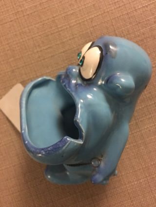 Vintage Kreiss & Co.  Psycho Ceramics Rare Big Mouth Figurine Ashtray Blue W/ Tag