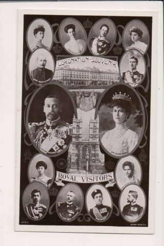 Vintage Postcard King George V & Queen Mary Of Great Britain & European Royalty